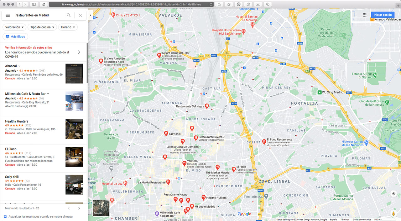 Posicionamiento seo en las búsquedas en Google Maps